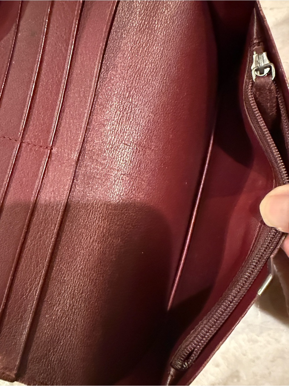 Cartier Long Leather Wallet Black and Burgundy - Picture 9 of 9